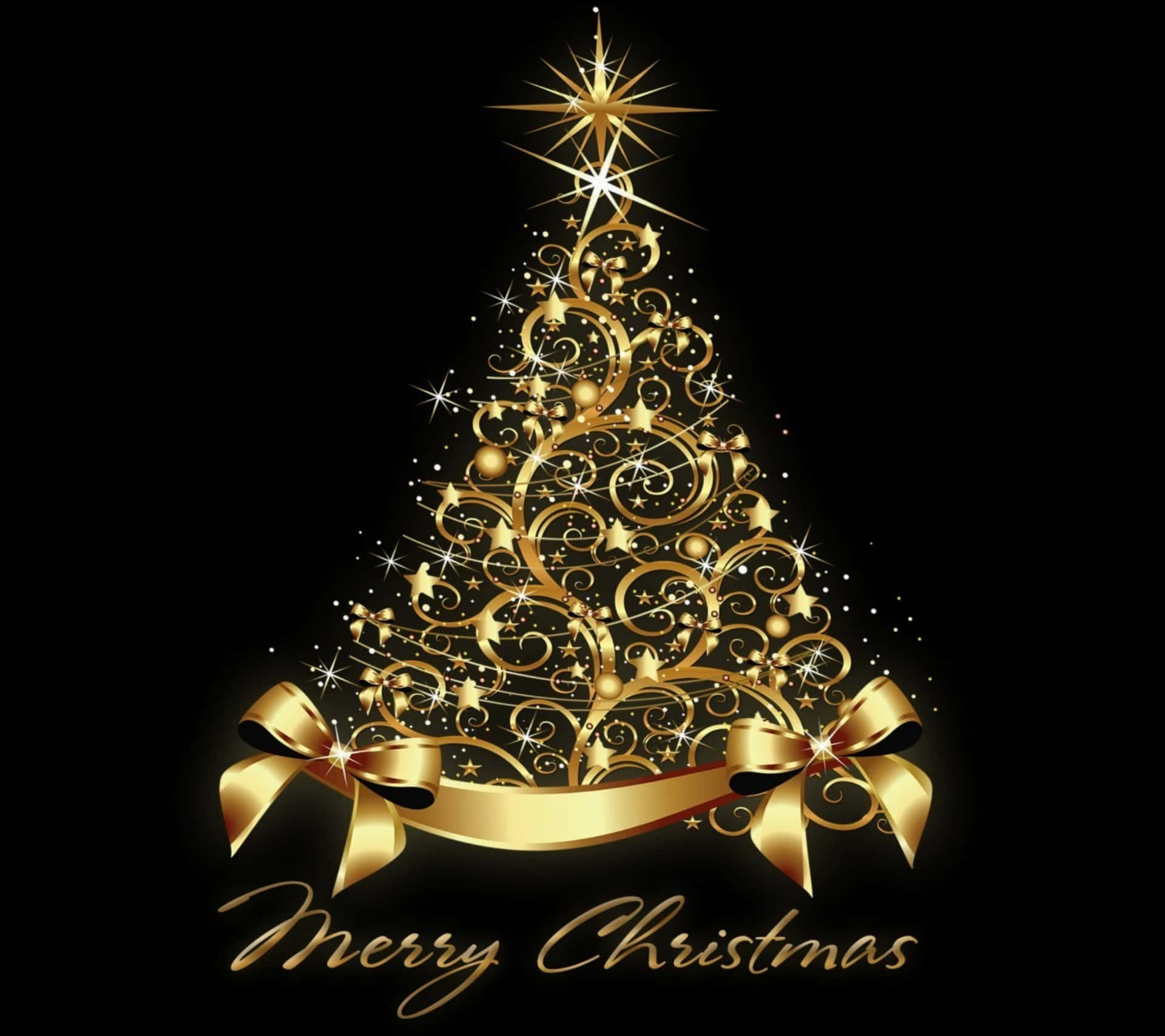 A Stunning Shimmering Gold Christmas Background