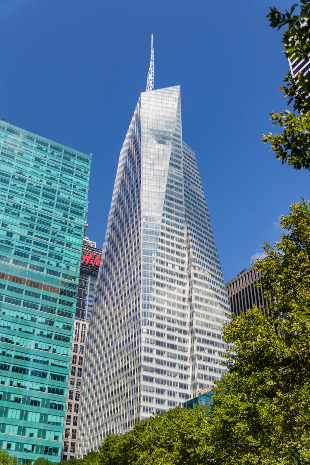 A Stunning View Of Bank Of America Headquarters At Dusk