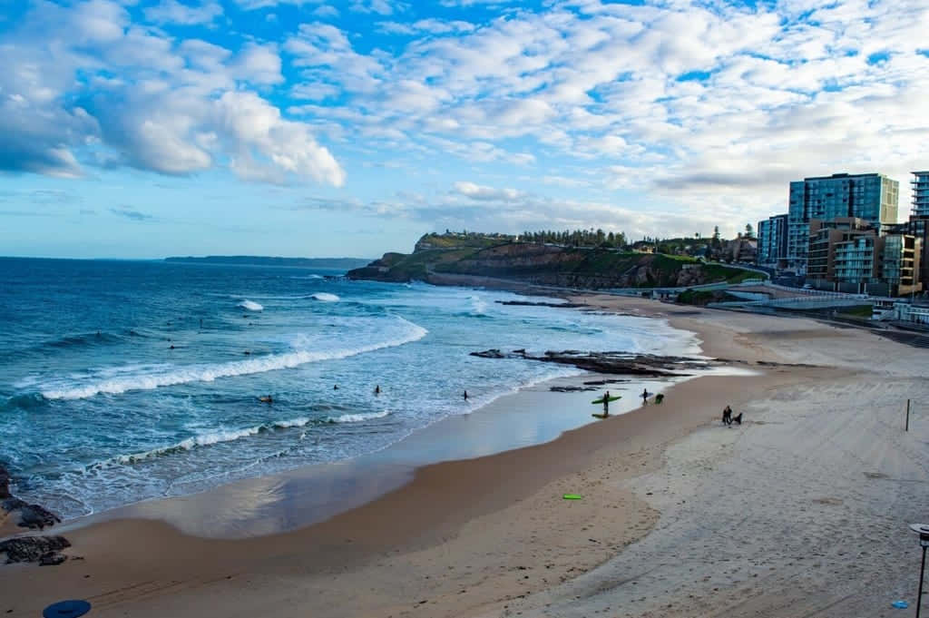 A Stunning View Of Newcastle Beach, Australia Wallpaper