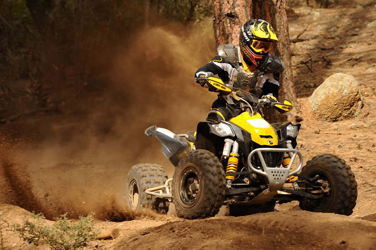 A T V Rider Dirt Track Action.jpg Wallpaper