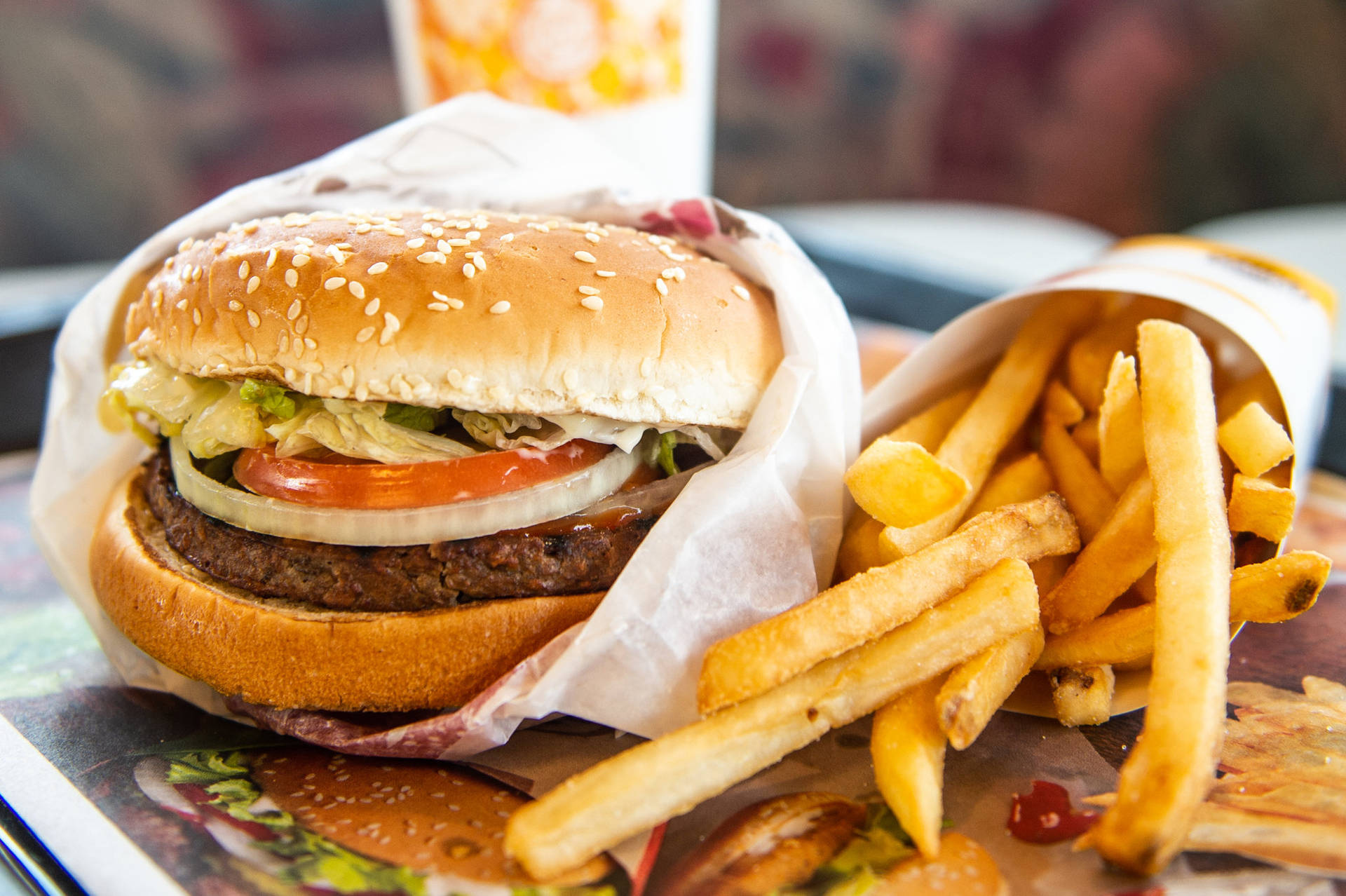 A Tempting Burger King Whopper In All Its Glory Wallpaper