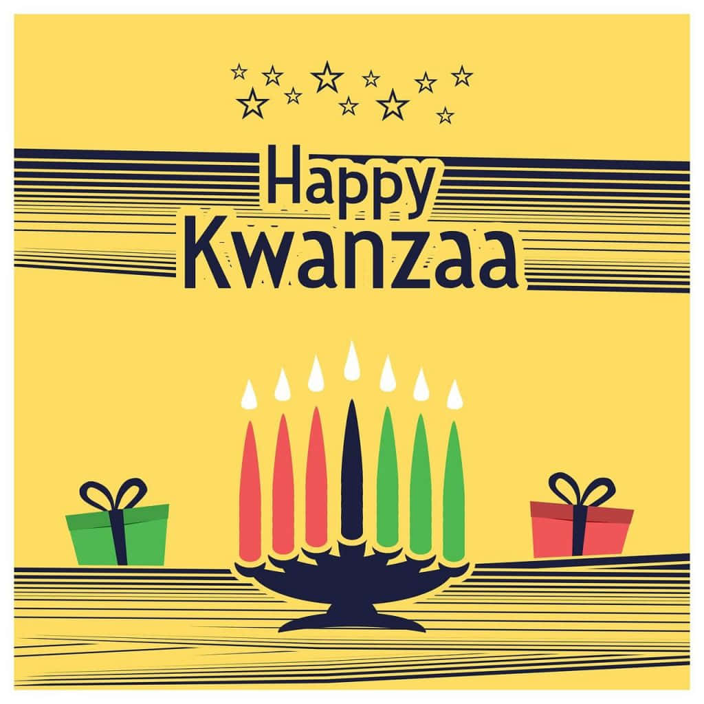 A Traditional Kwanzaa Celebration With Vivid Kinara And Colorful Fruits Wallpaper