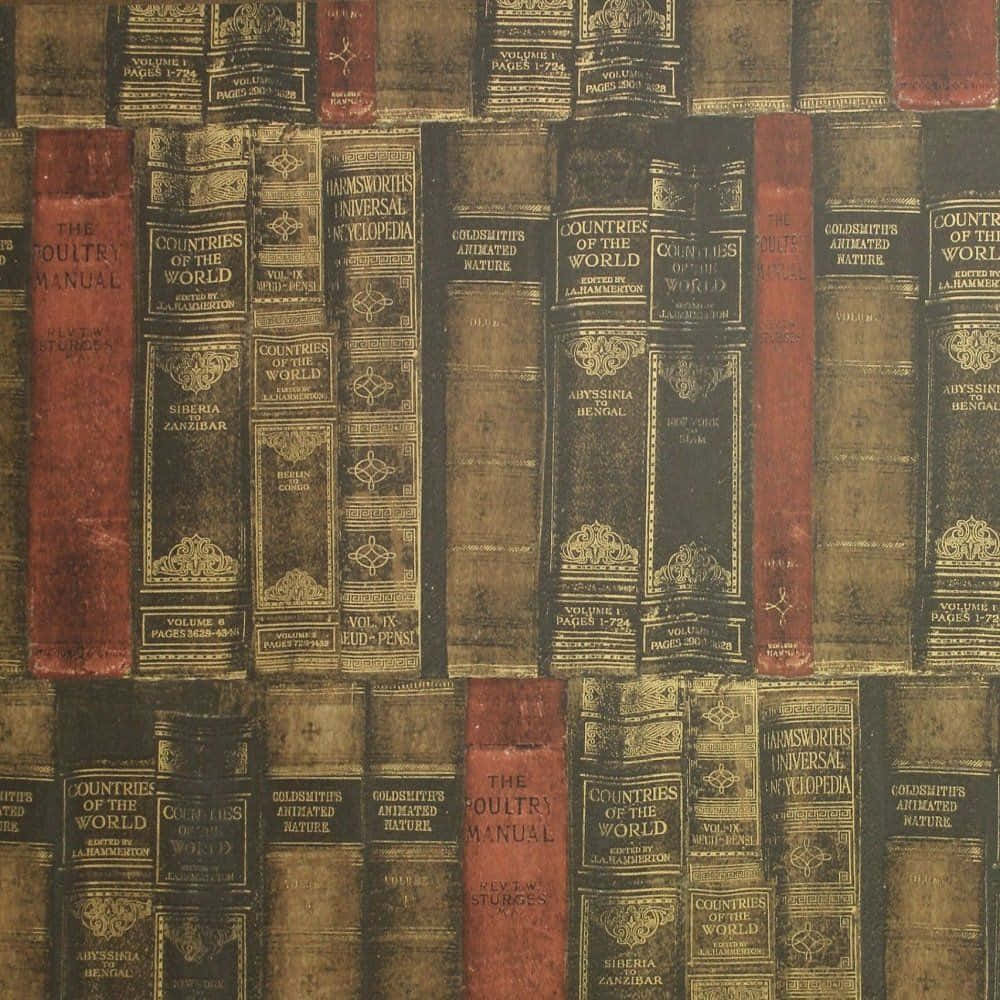 A Treasure Of Wisdom: Vintage Book Collection Wallpaper