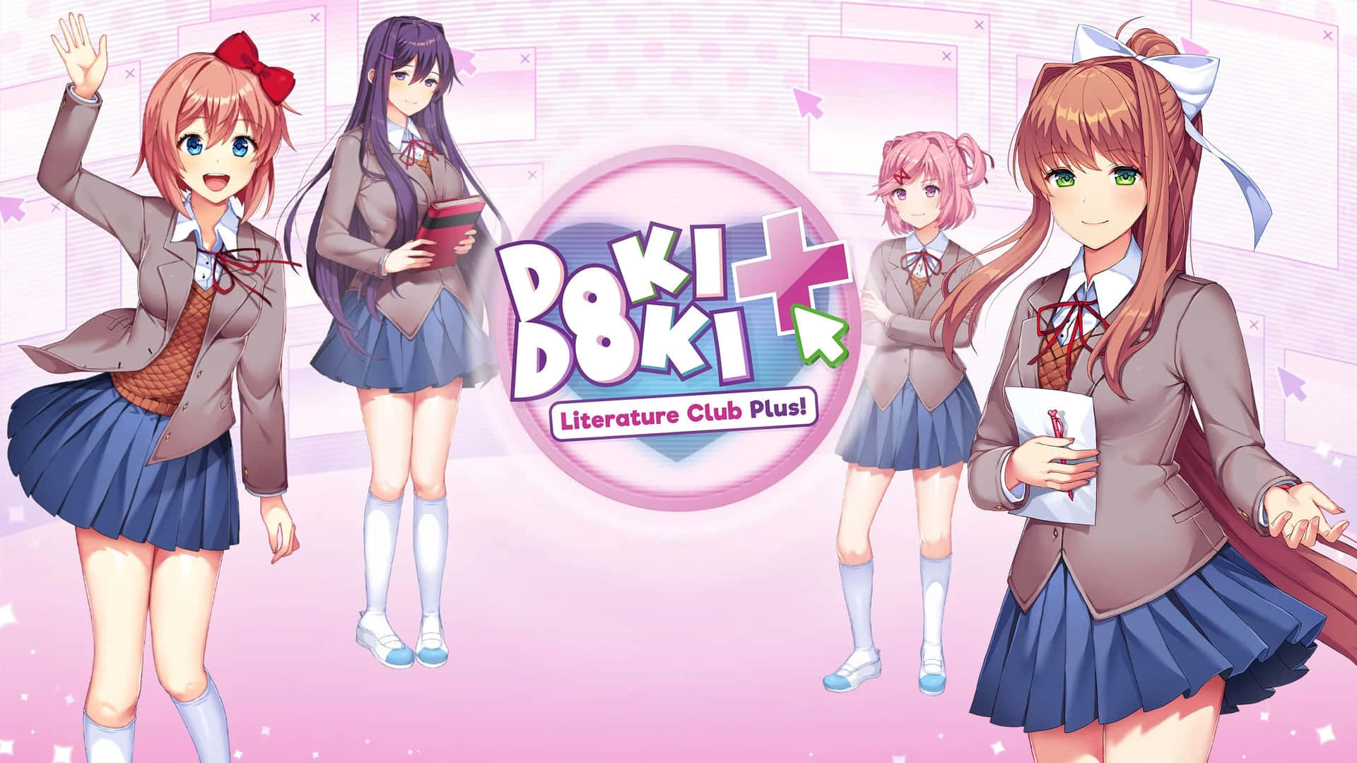 A Vibrant Digital Graphical Representation Of The Popular Game Doki Doki Literature Club