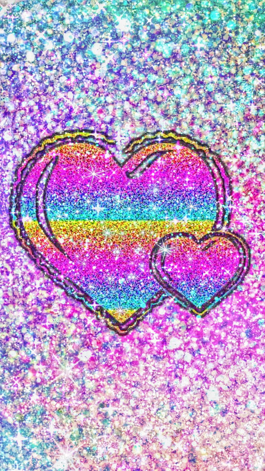 A Vibrant Display Of Rainbow Glitter Background