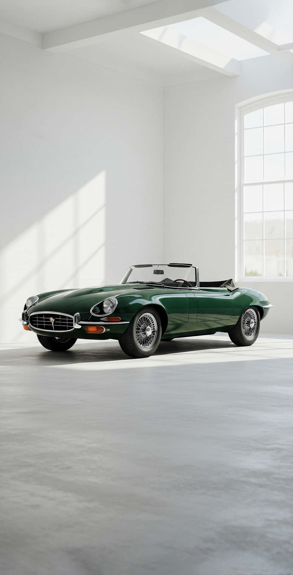 A Vintage Coupe Shown In A Clean Soft Background With Simple Forms And Quiet Elegance In A Modern Mi Wallpaper