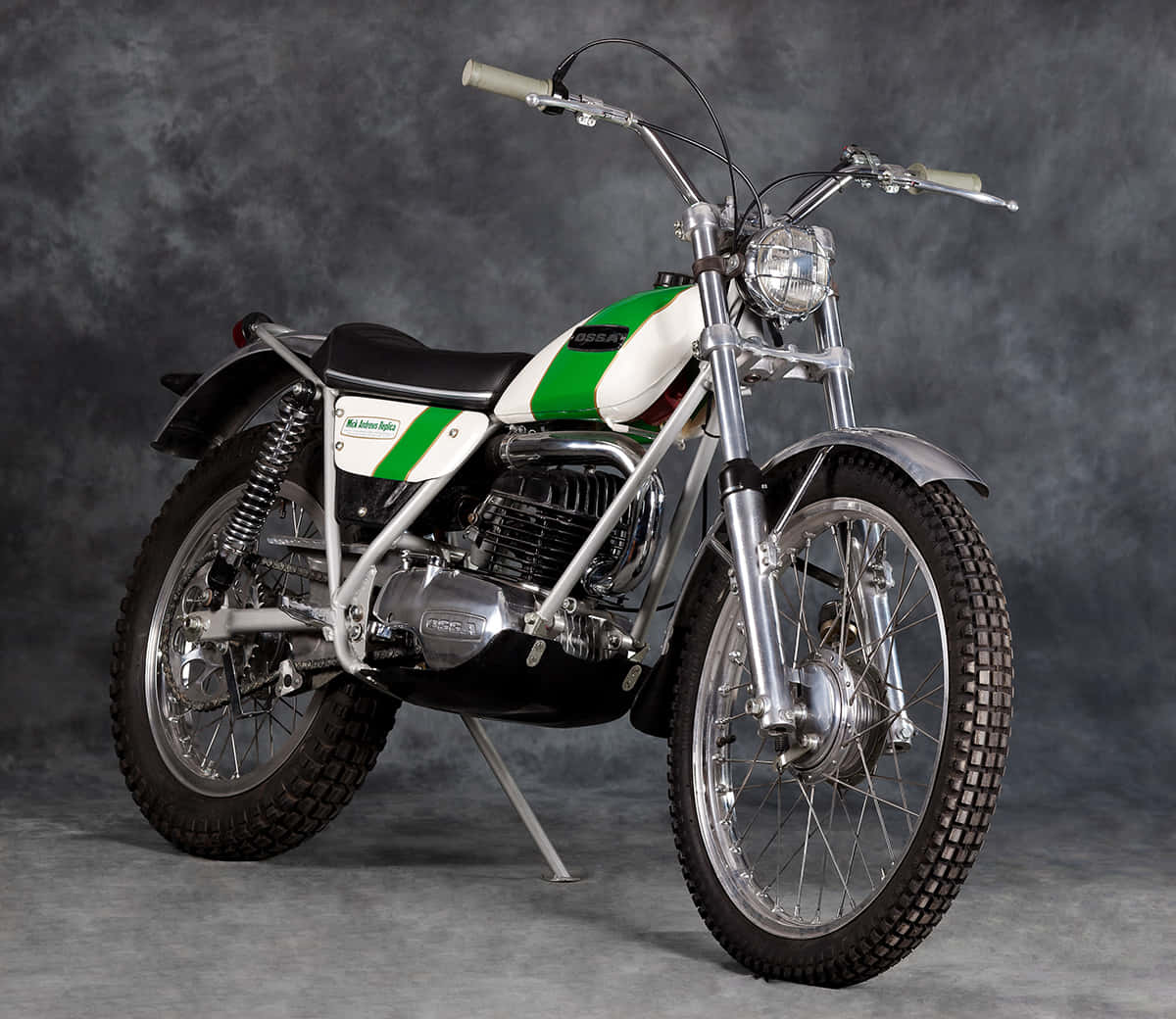 A Vintage Ossa Motorcycle Exudes Classic Elegance Wallpaper