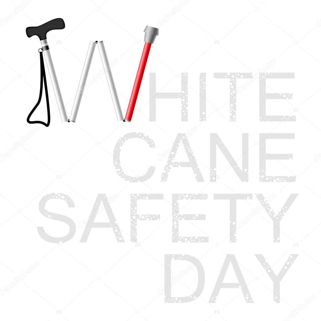 A Visually Impaired Individual Using A White Cane For Navigation On White Cane Safety Day. Wallpaper