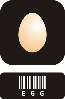 A White Egg With A Bar Code PNG