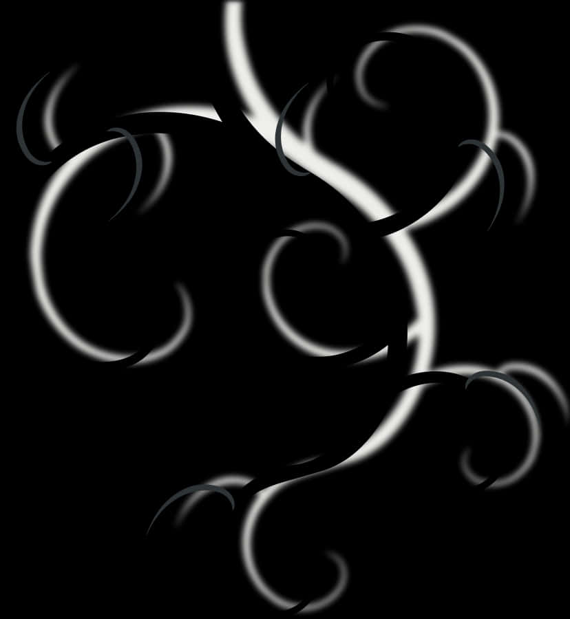 A White Swirls On A Black Background PNG