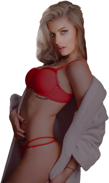 A Woman In A Red Lingerie PNG