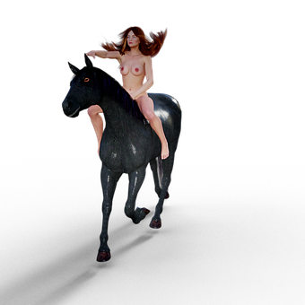 A Woman Riding A Horse PNG