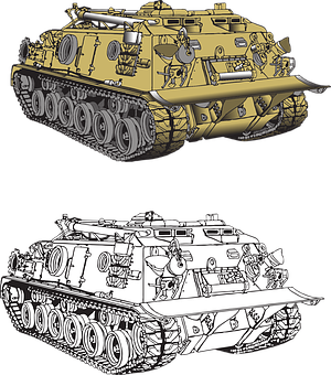 A Yellow And Black Tank PNG