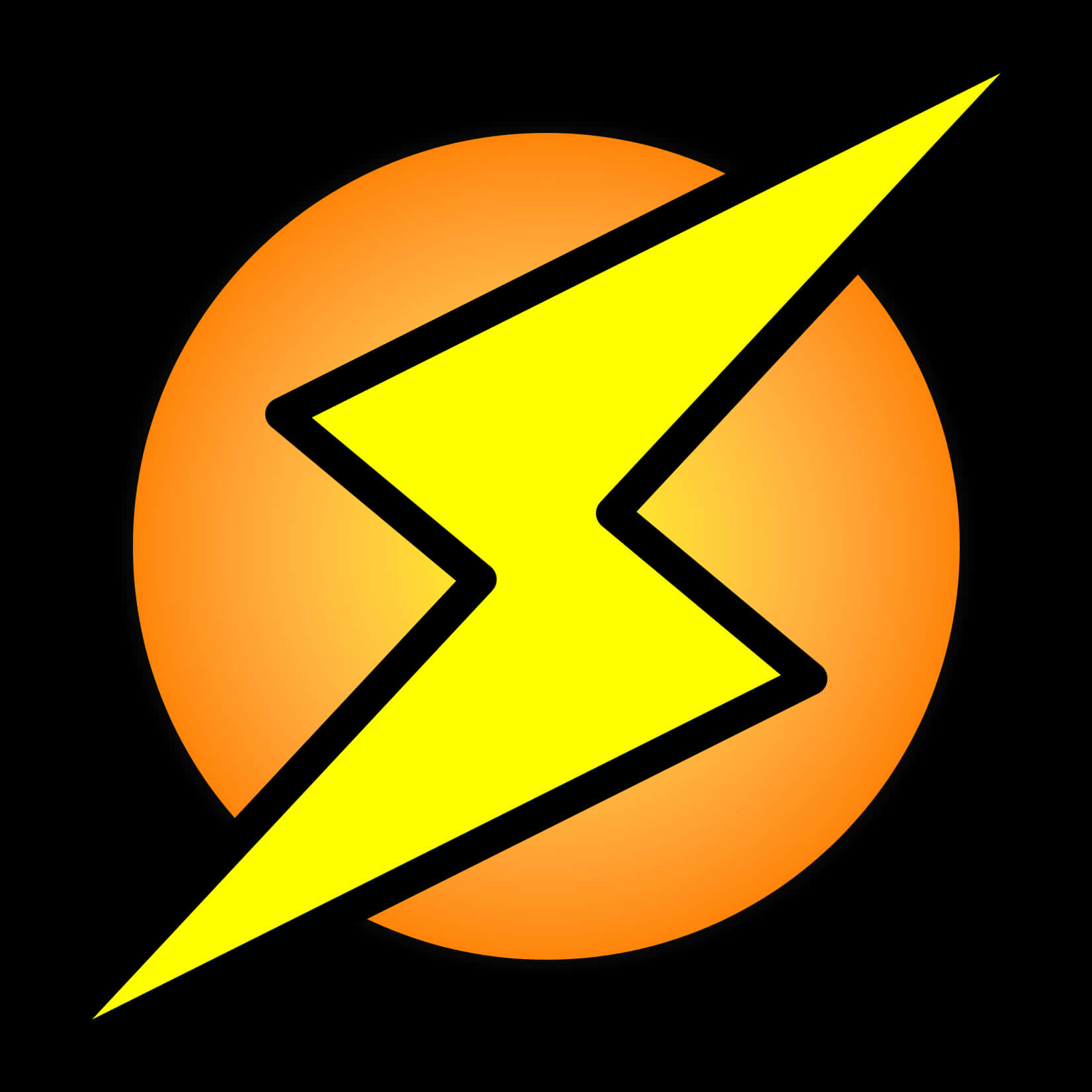 A Yellow Lightning Bolt In A Circle PNG