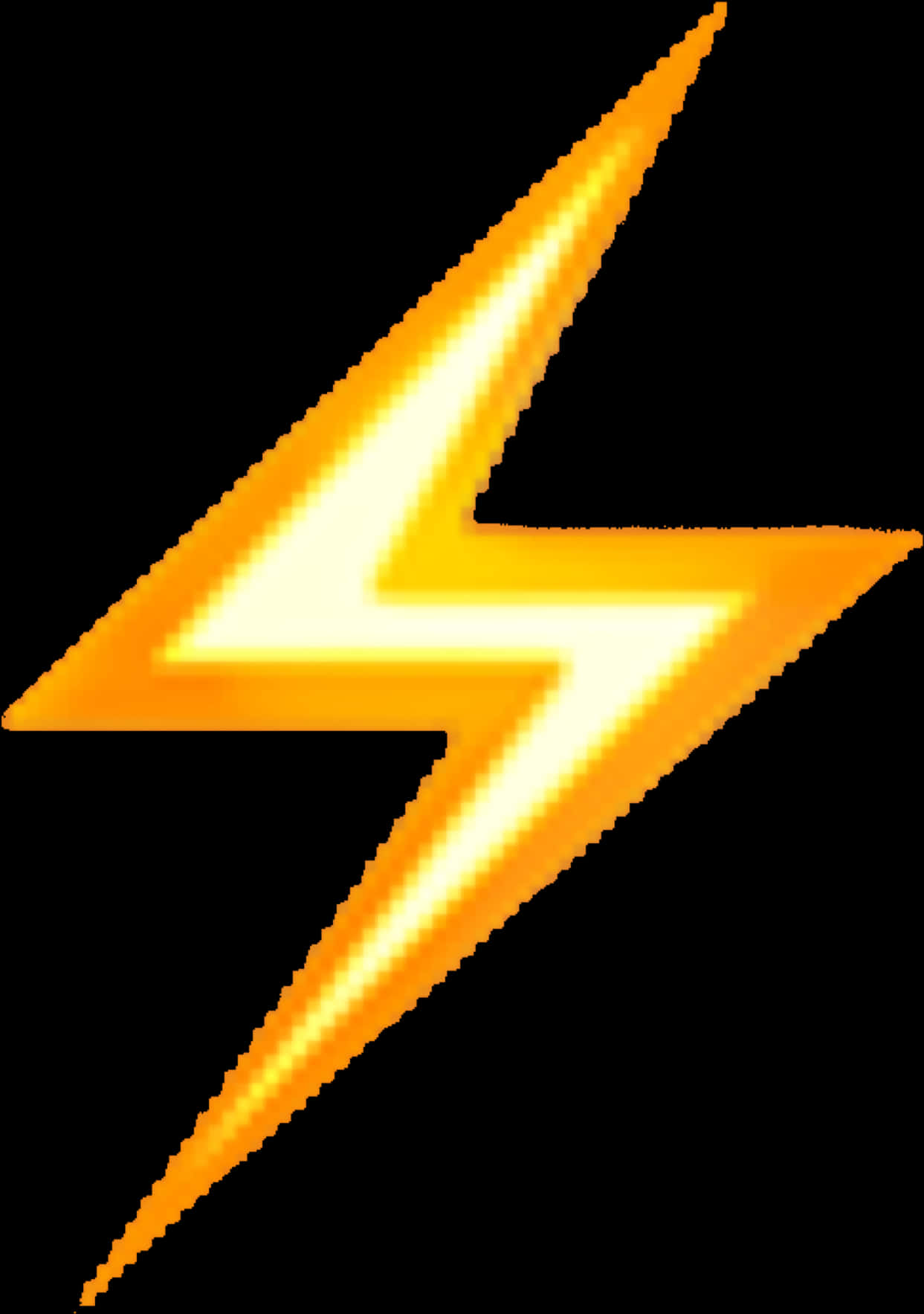A Yellow Lightning Bolt On A Black Background PNG