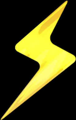 A Yellow Lightning Bolt On A Black Background PNG