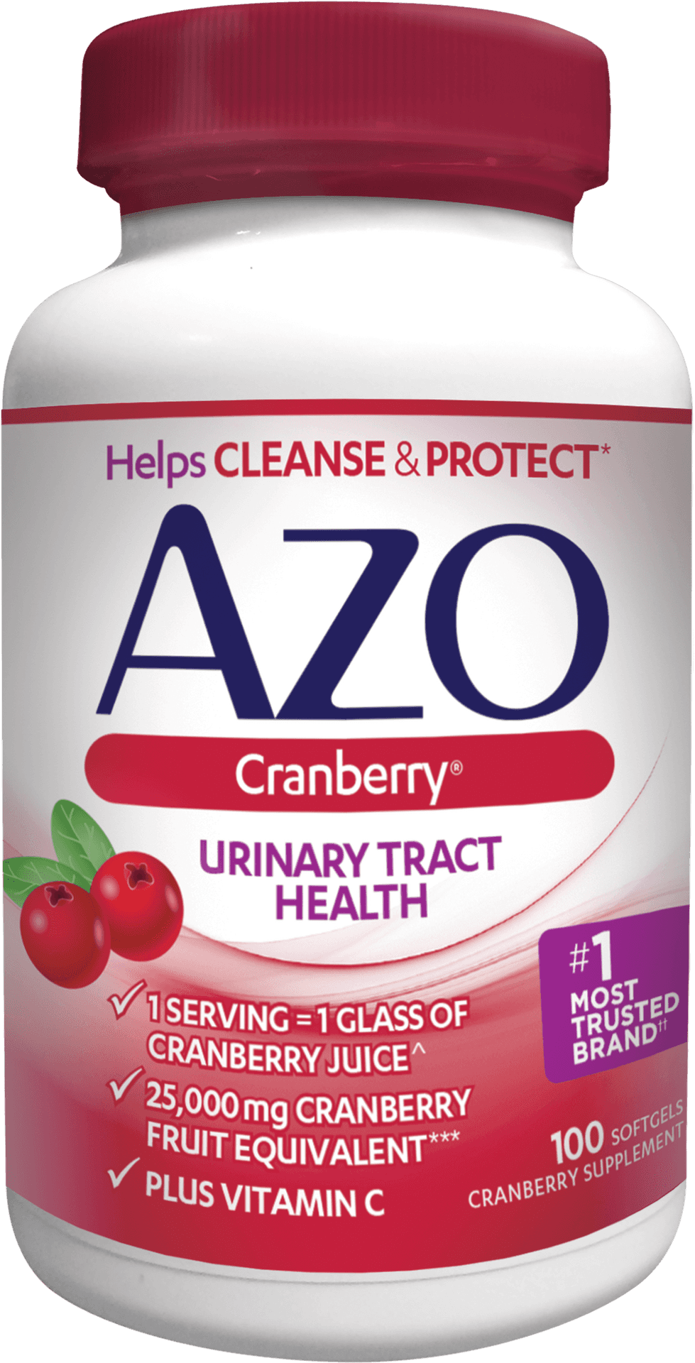 A Z O Cranberry Urinary Tract Health Supplement Bottle PNG