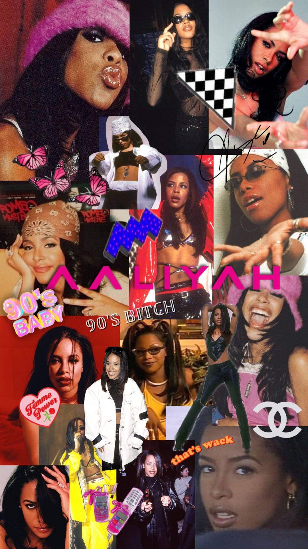 Collagede Aaliyah. Fondo de pantalla