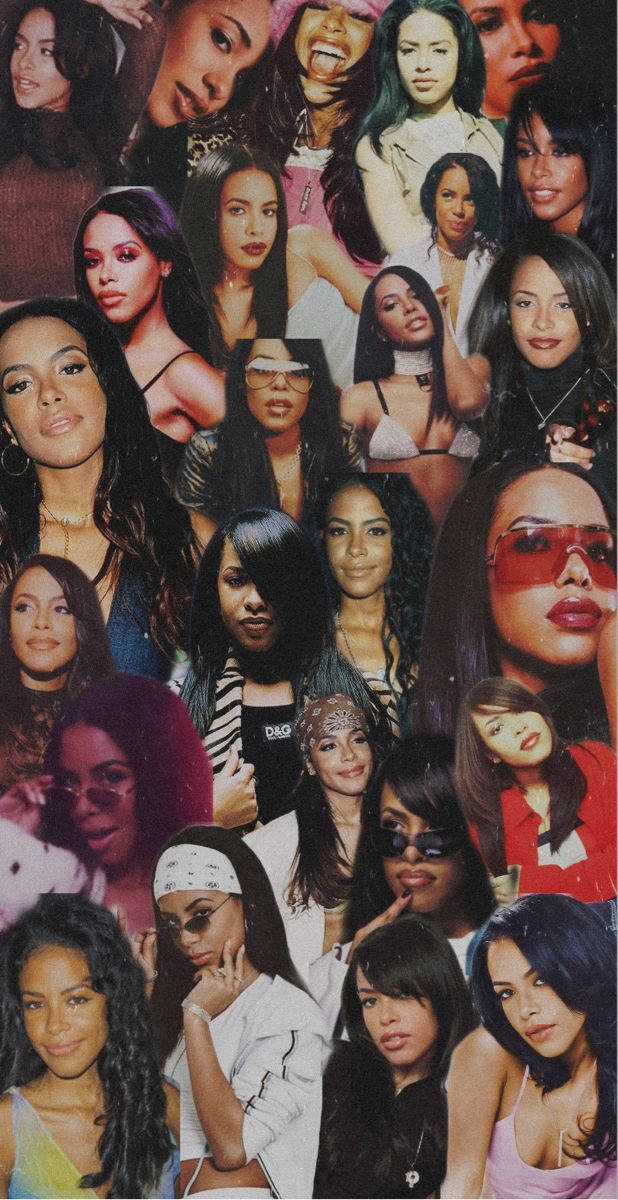 A Collage Of Many Black Women With Long Hair Wallpaper