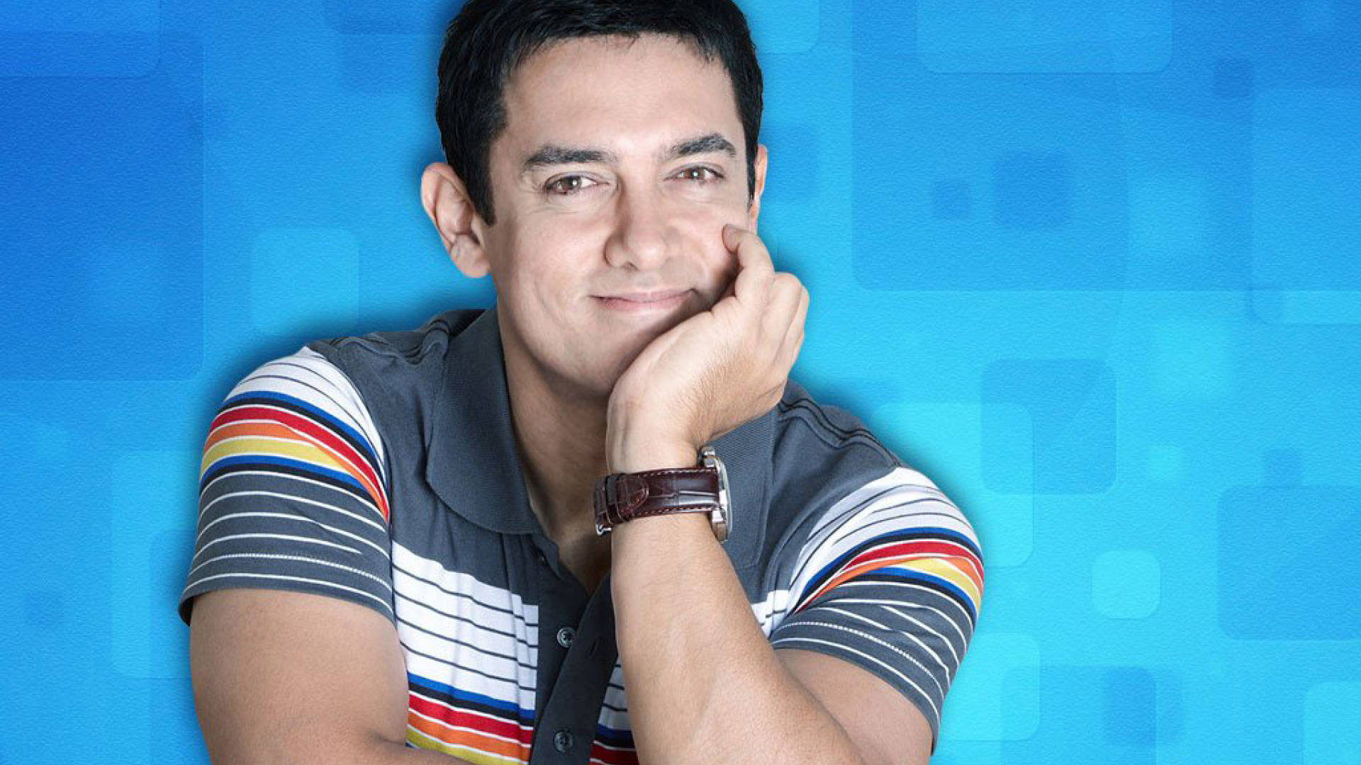 Aamir Khan Colorful Dark Grey Shirt Wallpaper