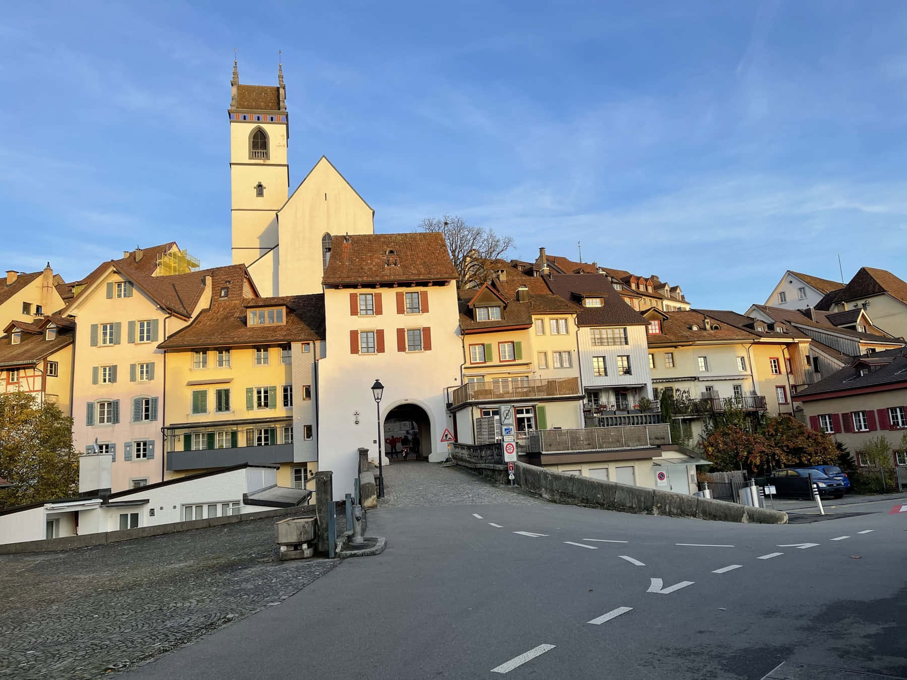 Download Aarau Old Townand Steeple Wallpaper | Wallpapers.com