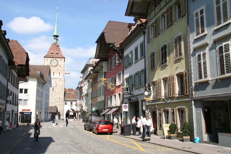 Aarau Switzerland Historic Town Center Wallpaper