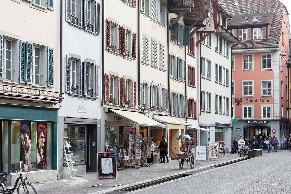 Aarau Switzerland Street Scene Wallpaper