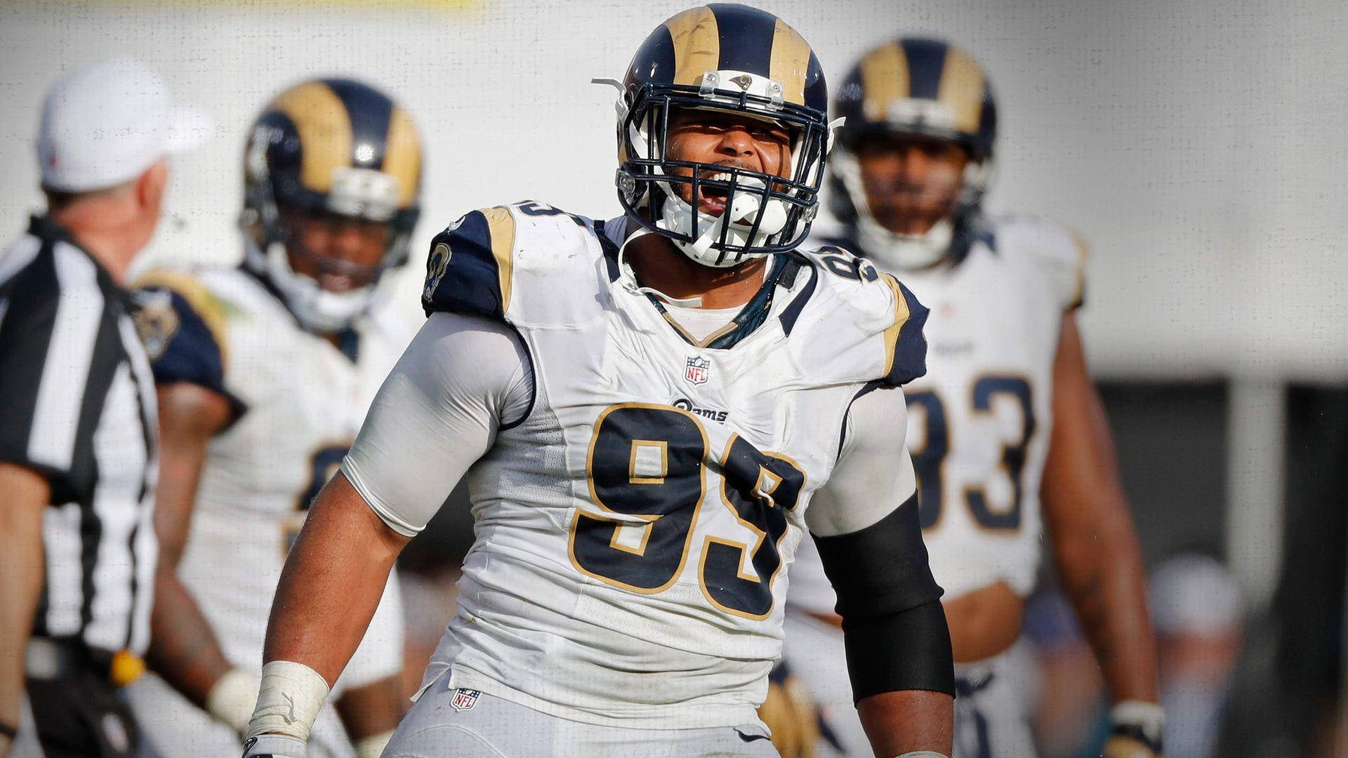Aaron Donald White Jersey Number 99 Wallpaper