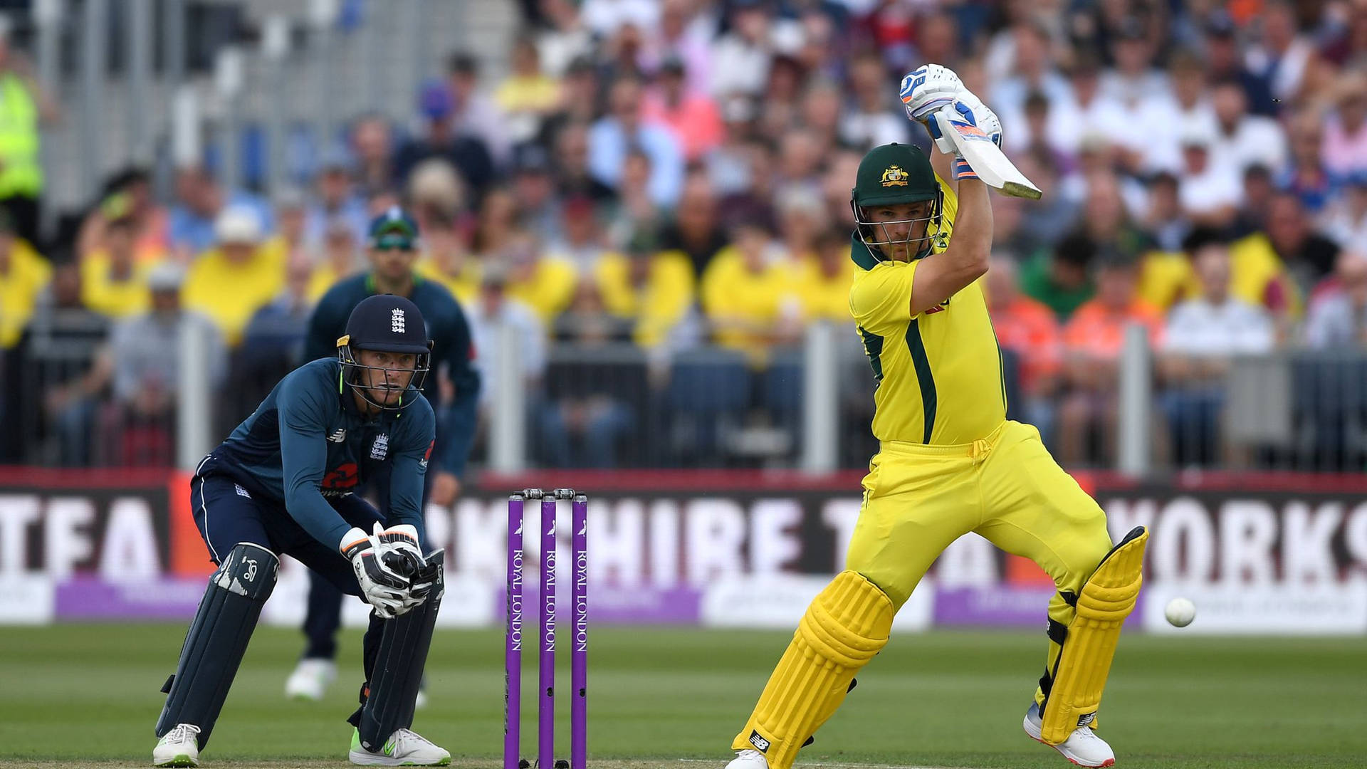 Aaron Finch Playing Against England Wallpaper