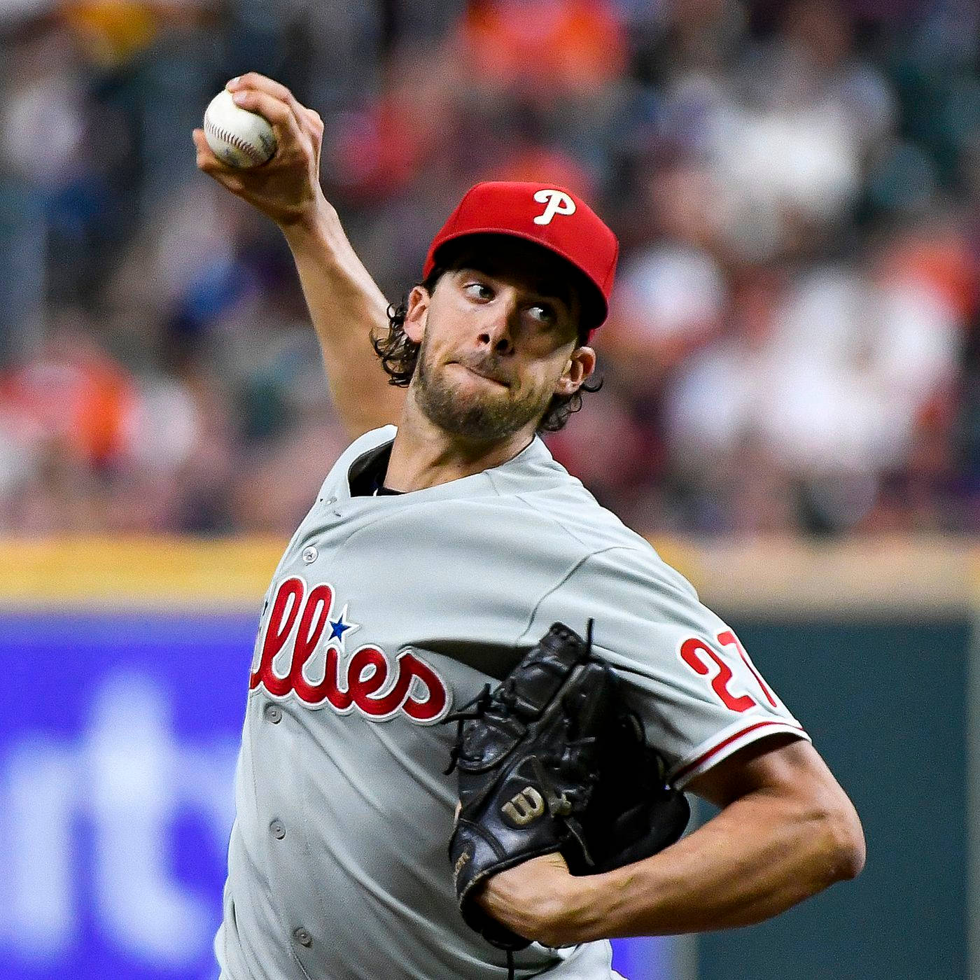 Aaron Nola Holding Ball For Pitch Wallpaper