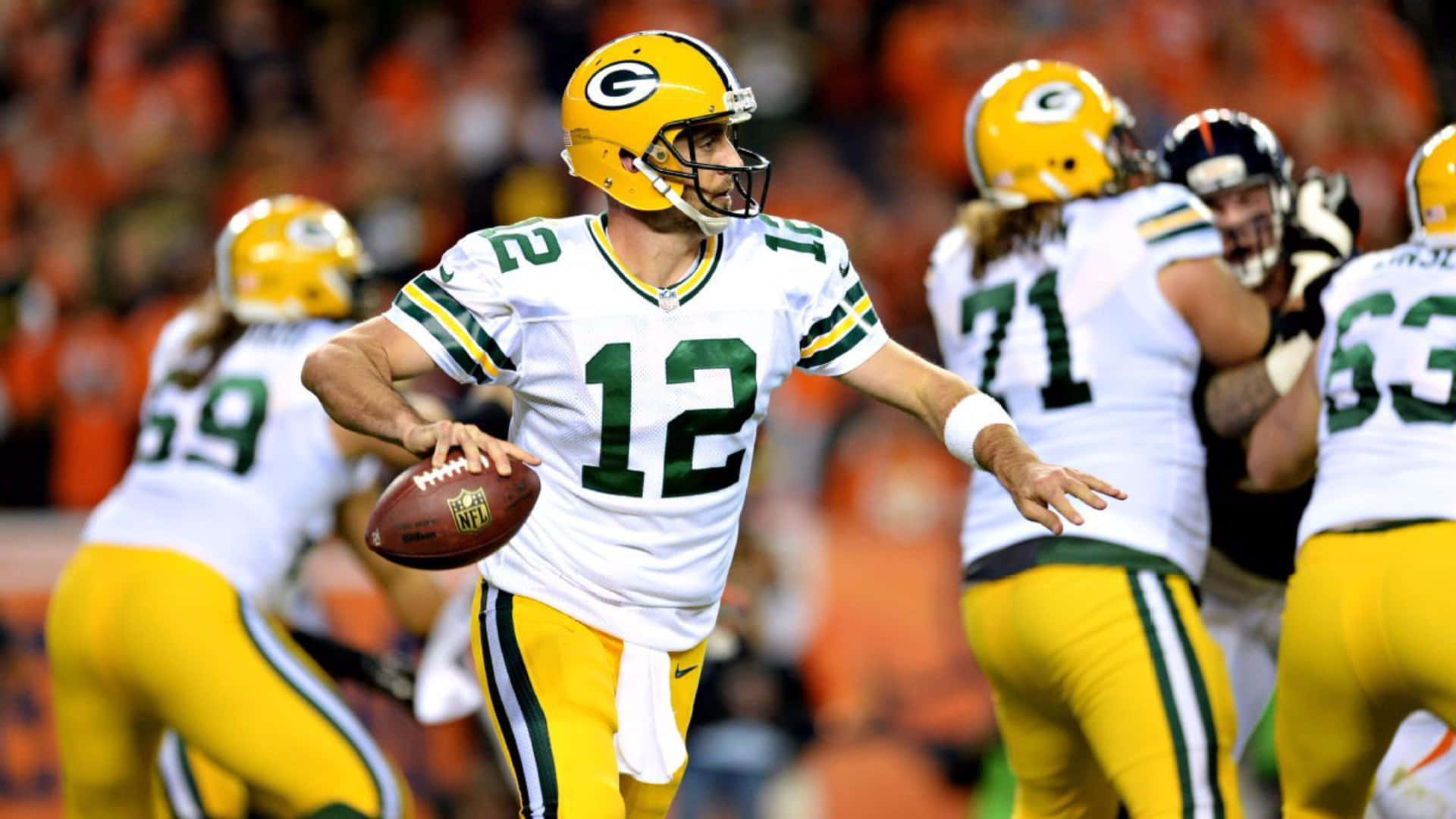 Aaron Rodgers confidently calls the next play.