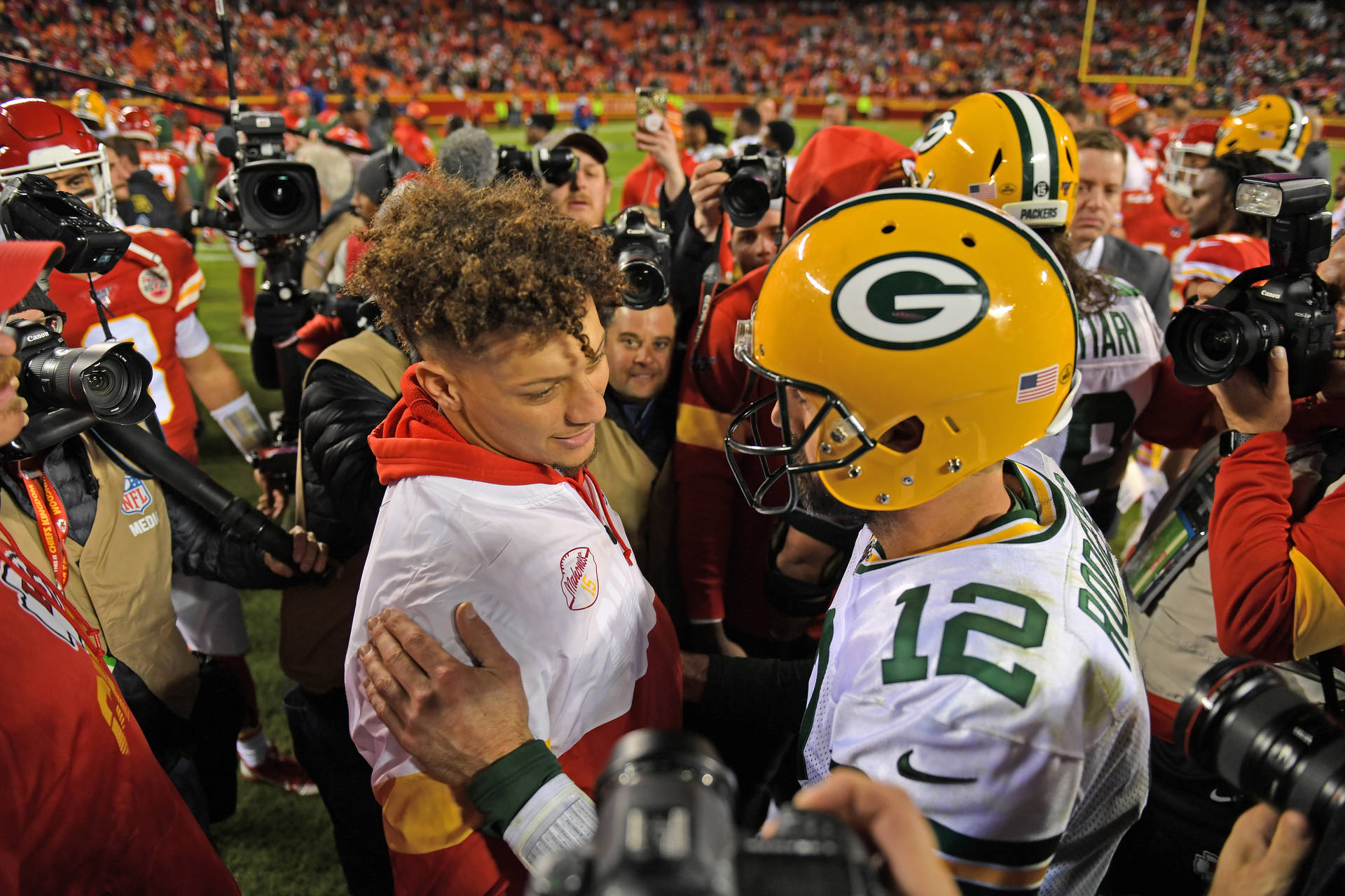 Aaron Rodgers Meets Patrick Mahomes Picture