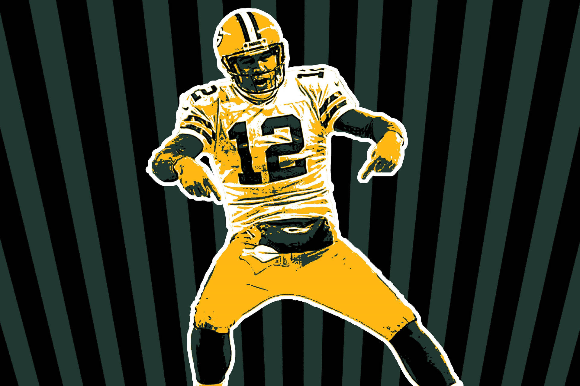 Aaron Rodgers Packers Retro Art Background