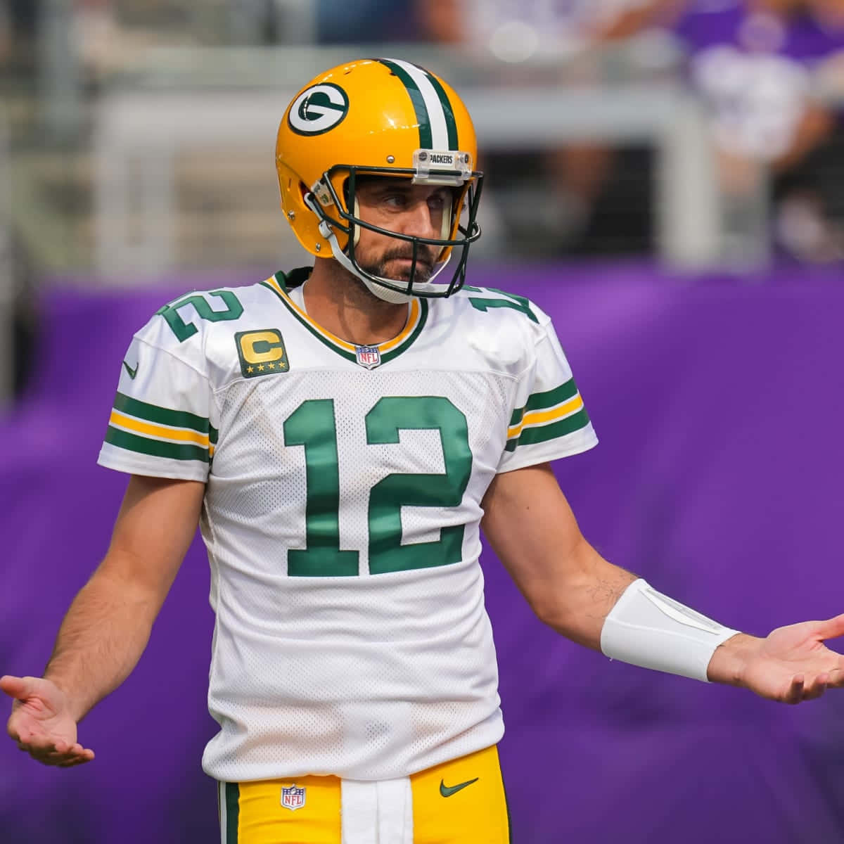 Super Bowl MVP Aaron Rodgers Throwing a Pass
