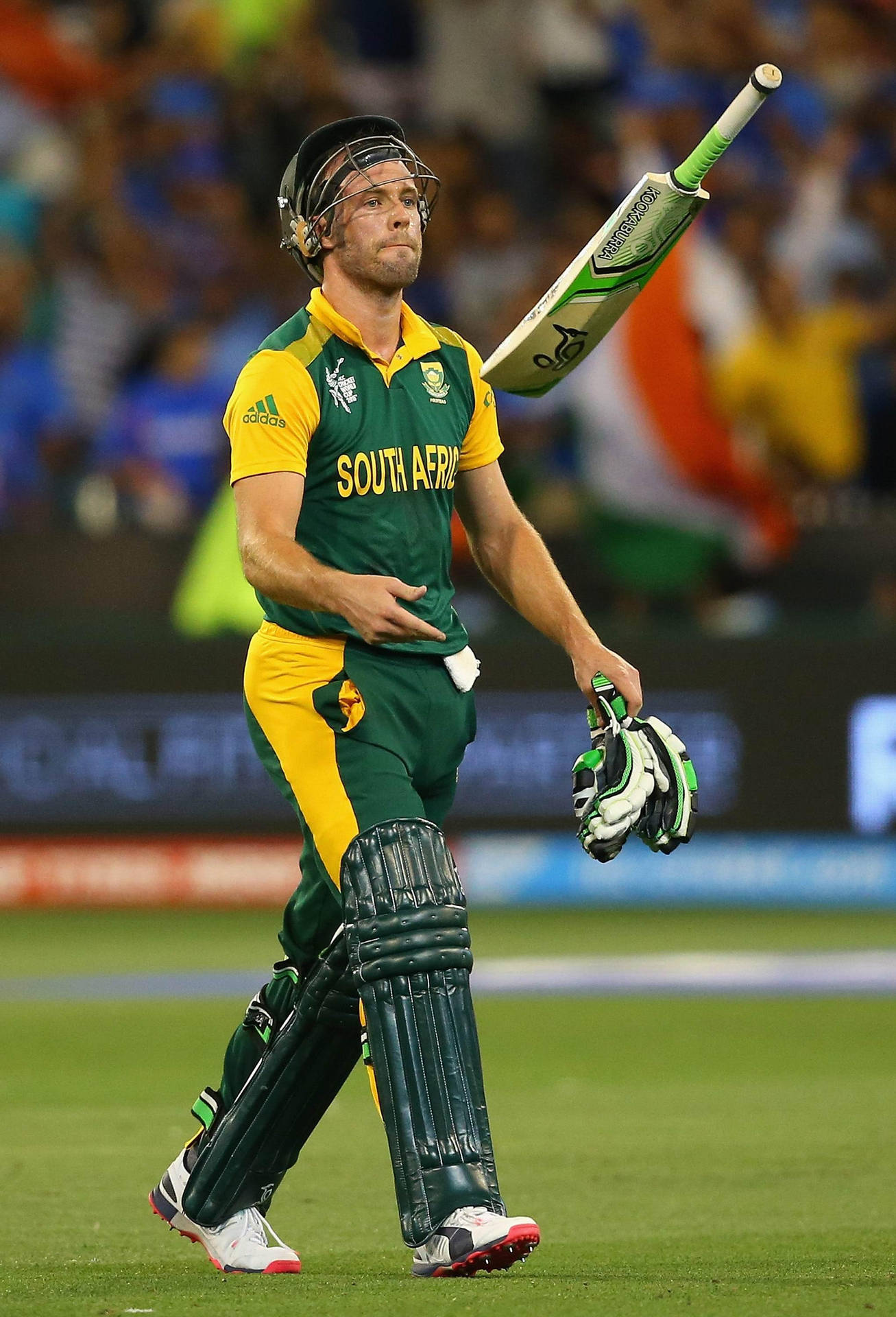 Ab De Villiers Playing With Bat Wallpaper