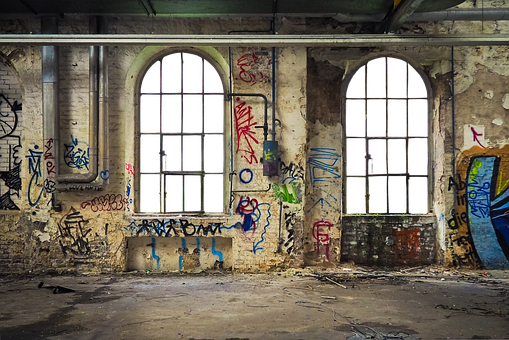 Abandoned_ Building_ Graffiti_ Arches.jpg PNG