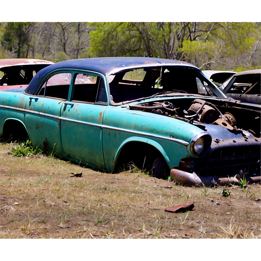 Abandoned Junkyard Cars Png 05232024 PNG