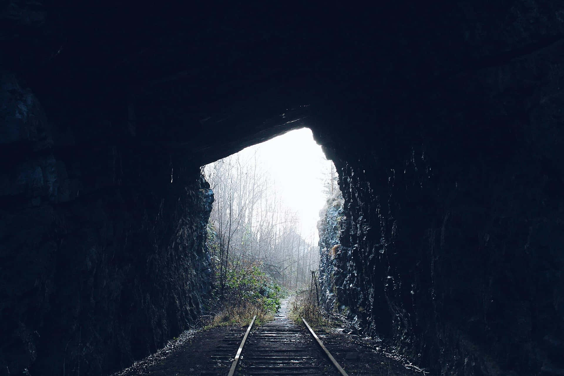 Abandoned Railway Tunnel Exit.jpg Wallpaper