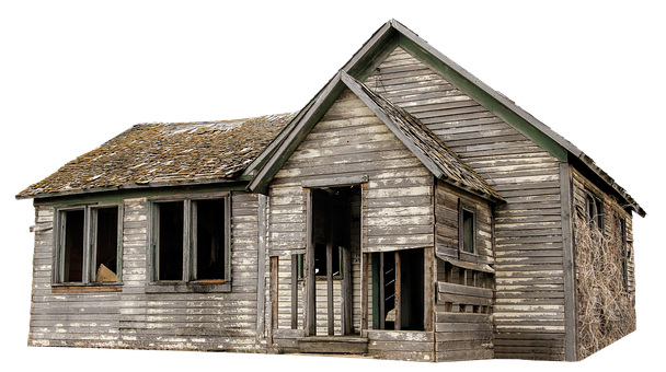 Abandoned Wooden House Isolated PNG