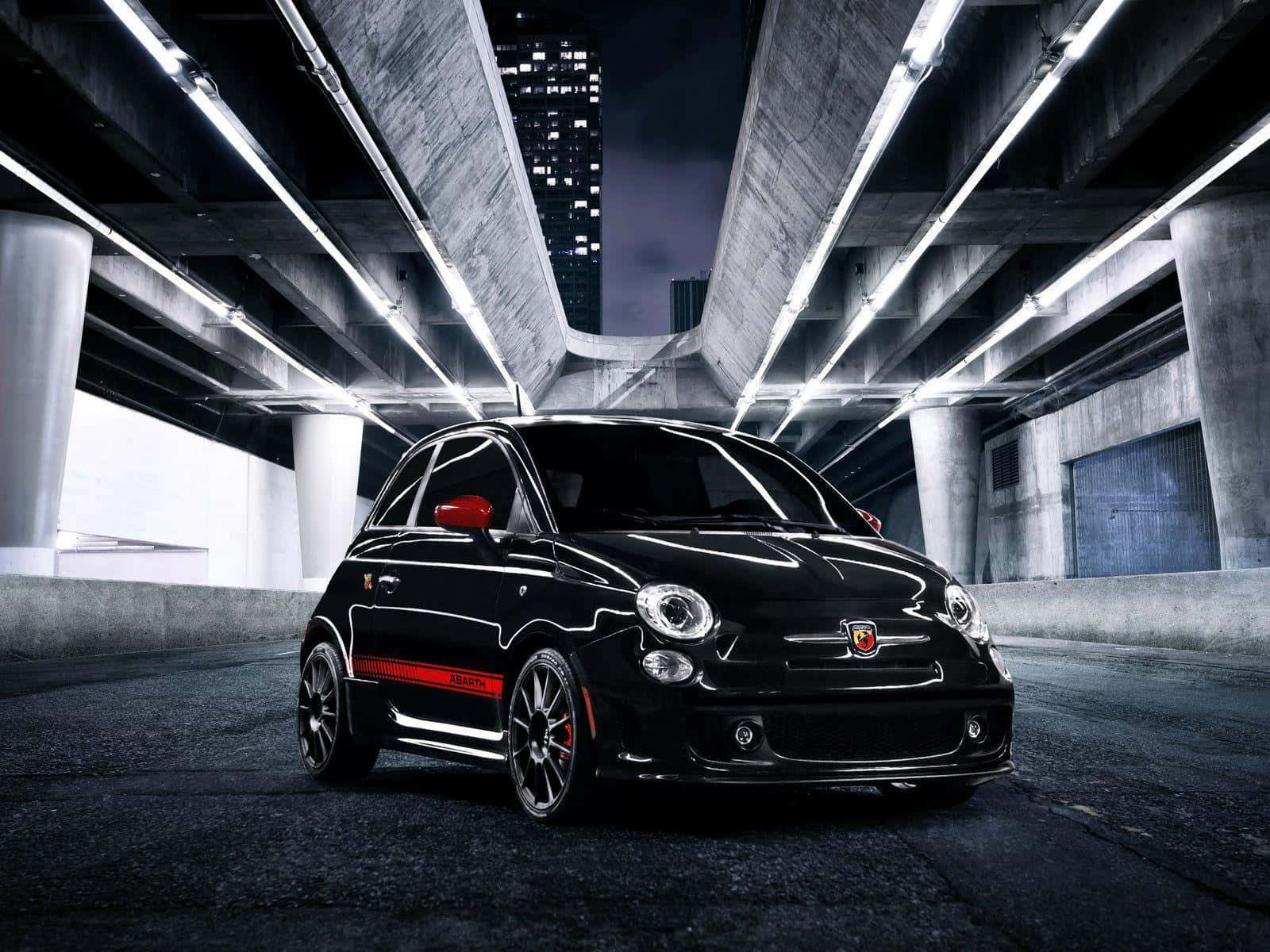 Wallpaper rear view abarth 500 fiat blue