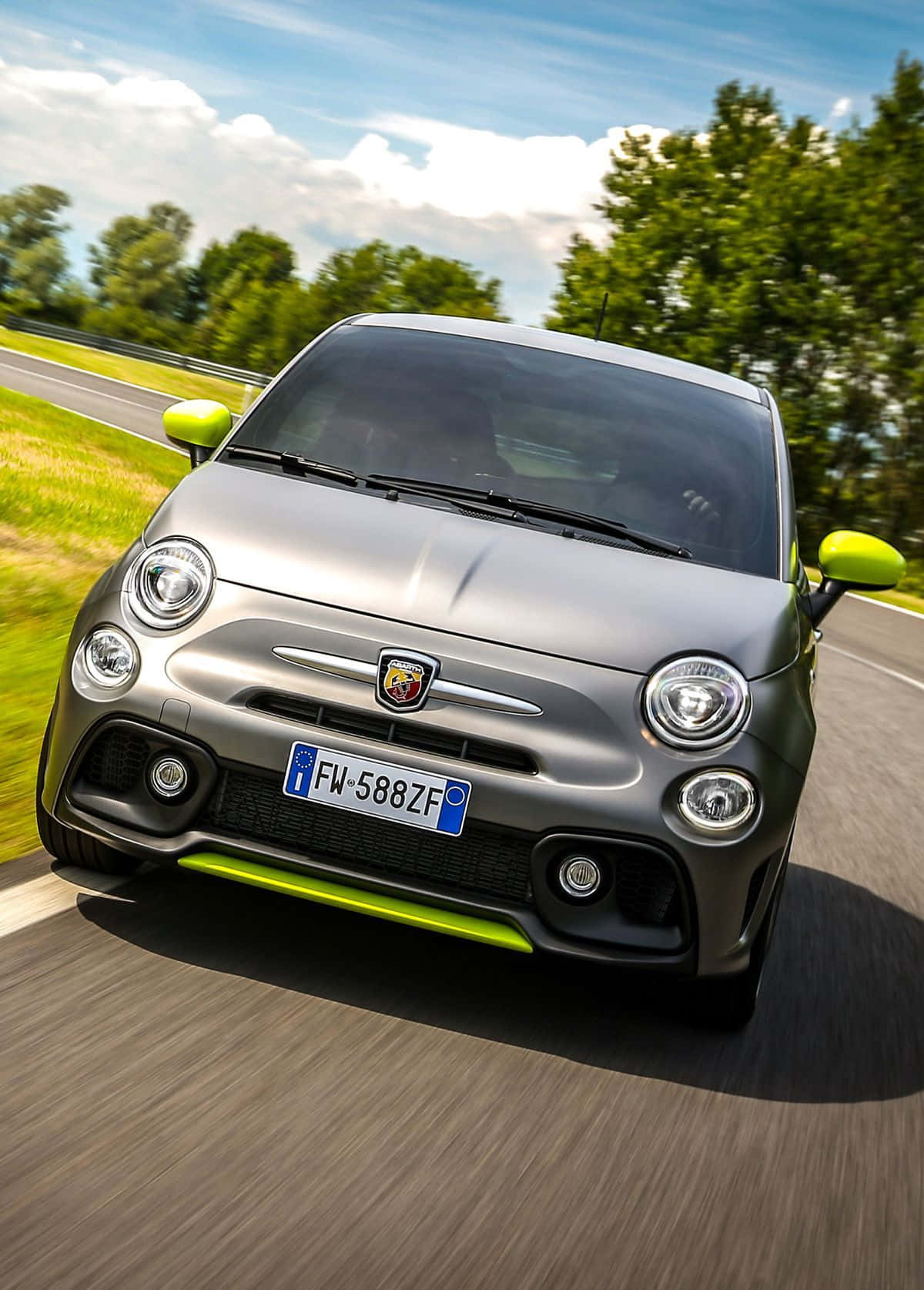 Abarth 595 Competizione In High-speed Motion Wallpaper