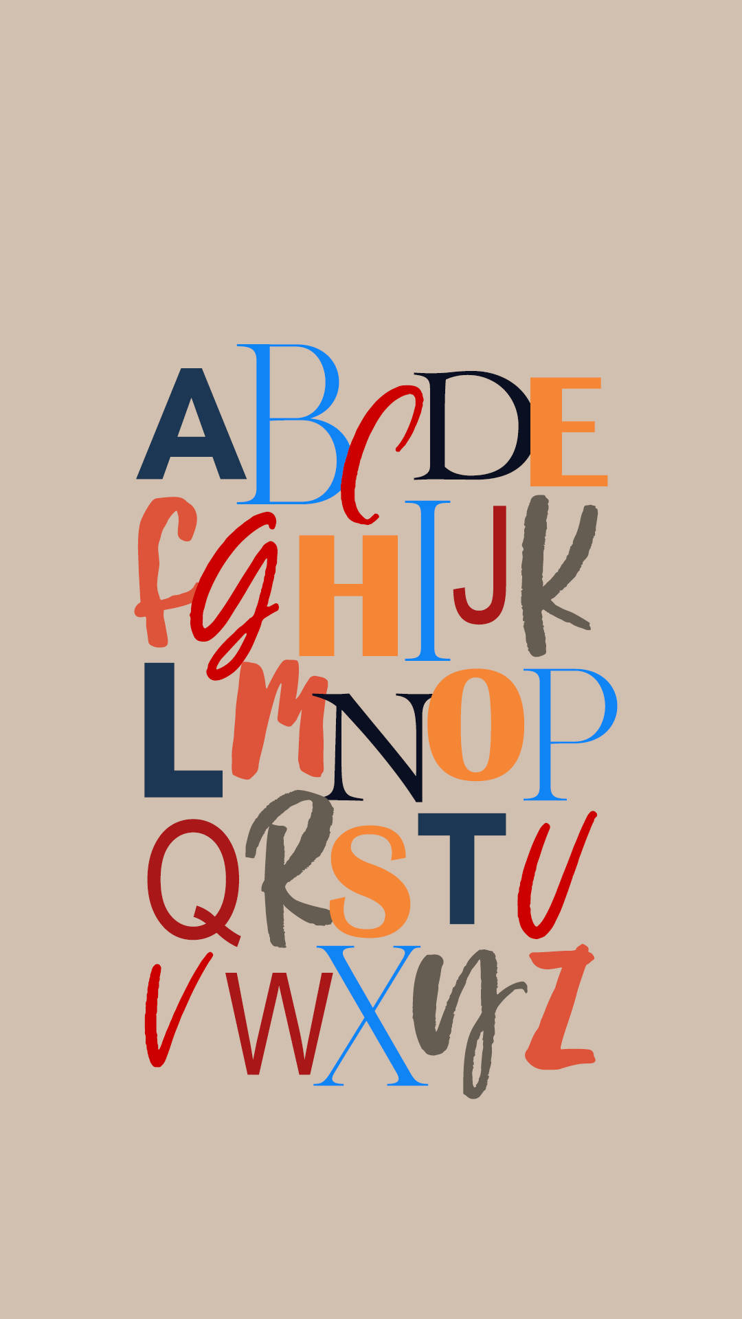 Abc Alphabets In Different Font Style Wallpaper