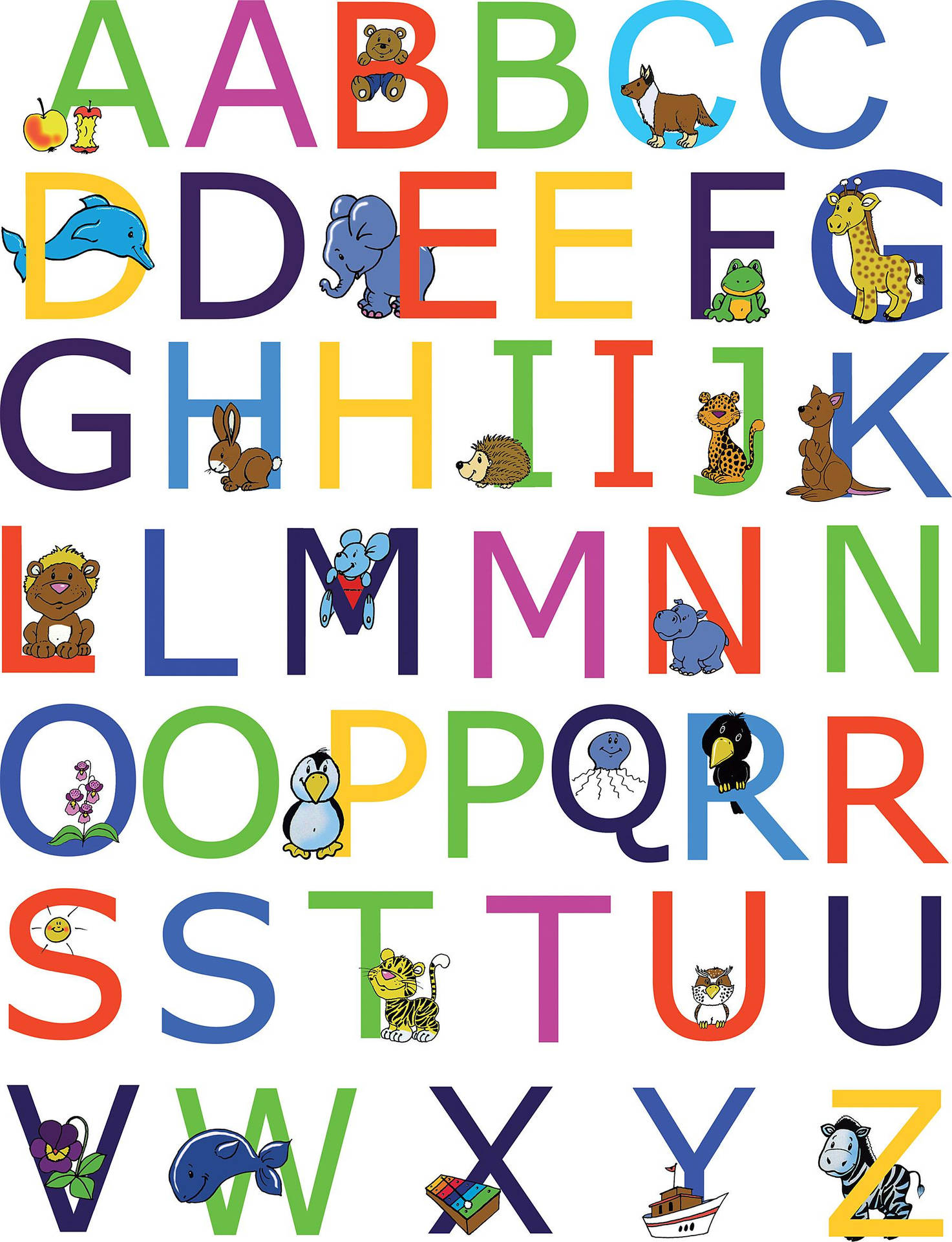Abc Animals And Objects Chart Wallpaper