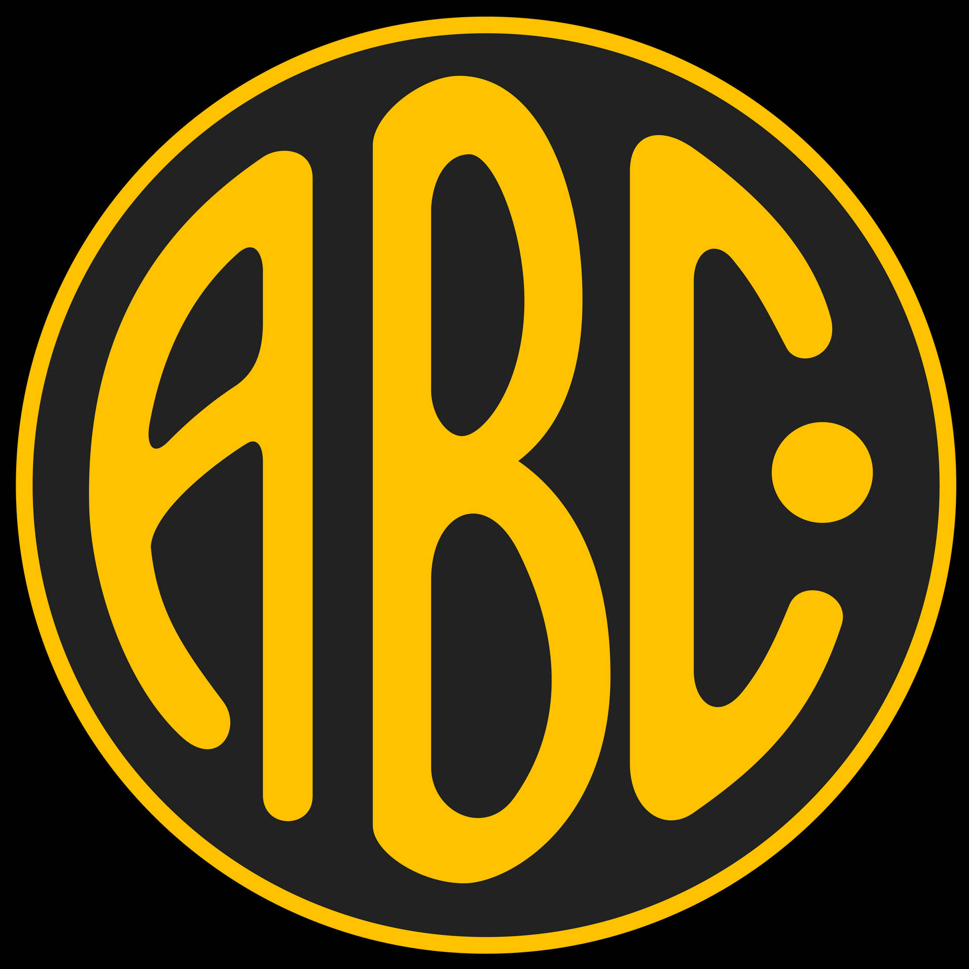 Abc Black And Yellow Stylised Letters Wallpaper