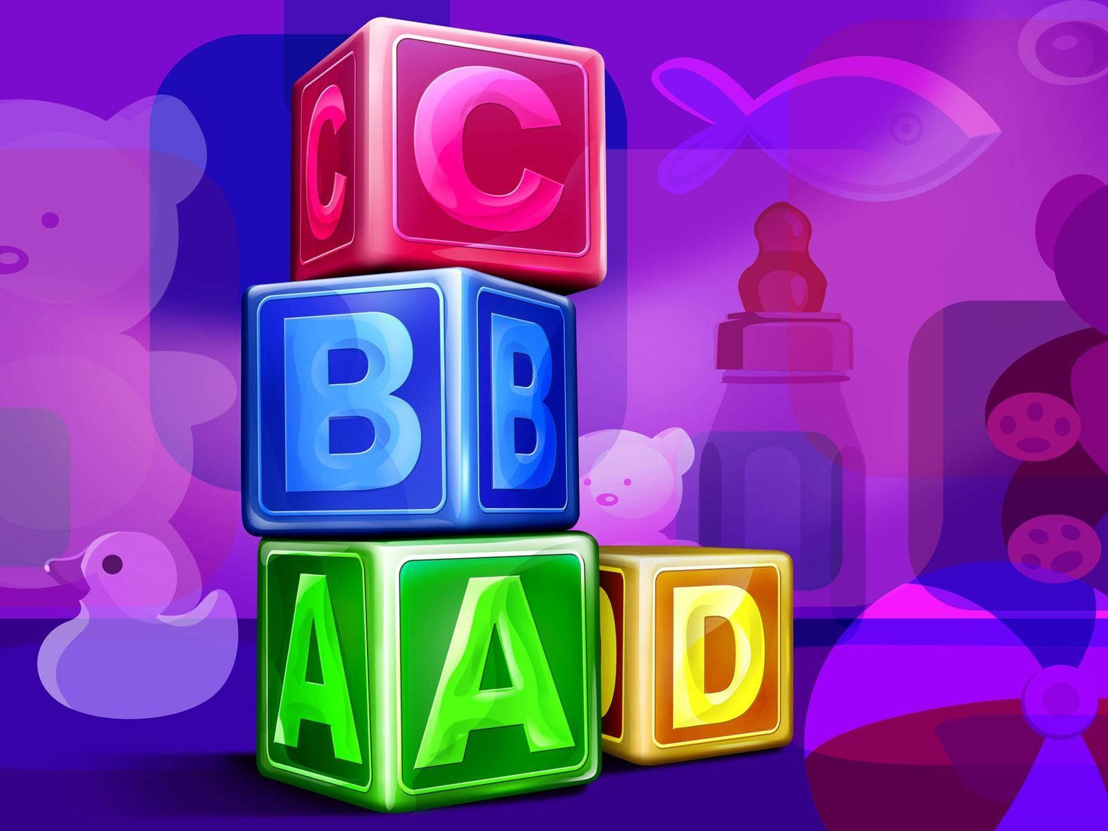 Abc Letters In Neon Colours Wallpaper