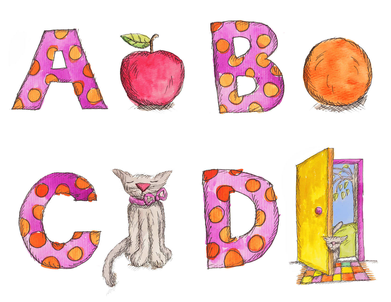 A Drawing Of The Letters Abcd