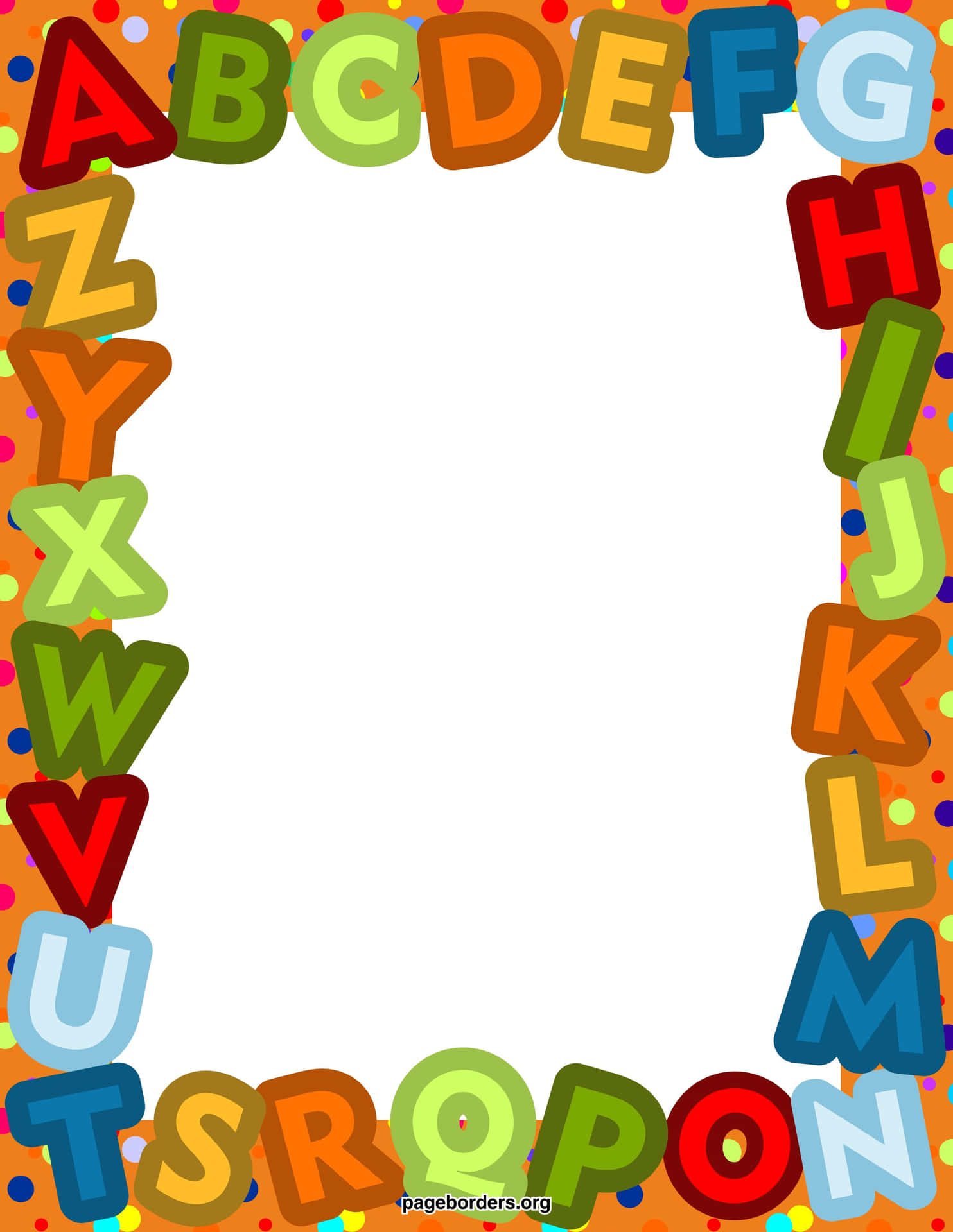 A Colorful Alphabet Frame With Colorful Letters