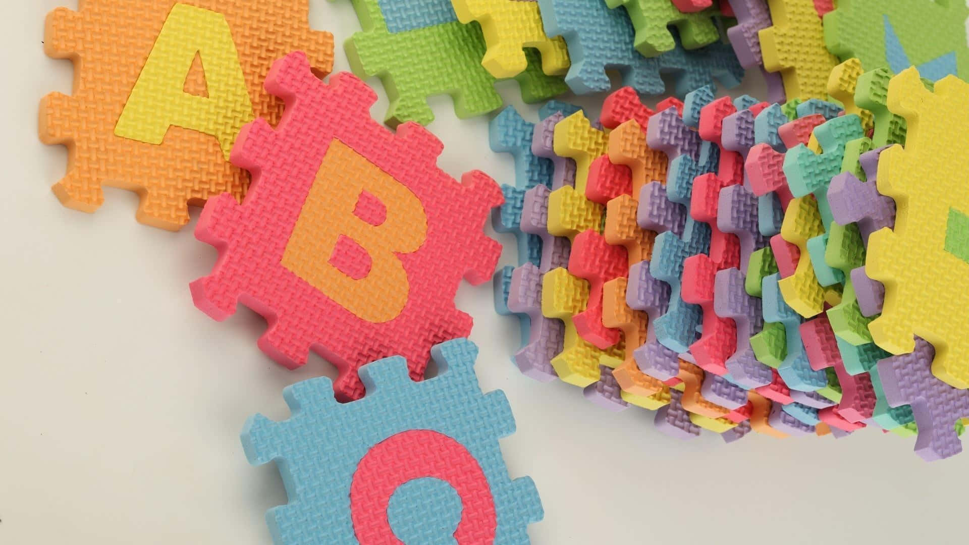 A Colorful Puzzle With Letters And Numbers