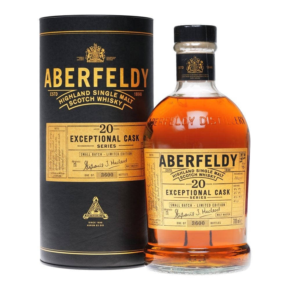 Aberfeldy 20 år gammel uovertruffen Enkelt Kasse Enkelt Malt Scotch Whisky Wallpaper