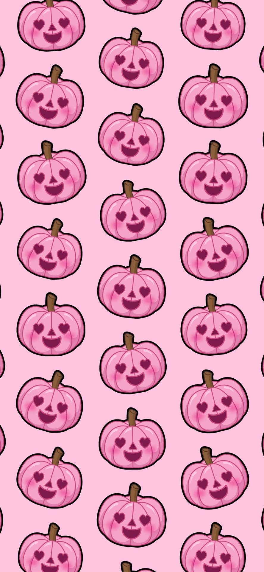 Abóboras Cor-de-rosa Fofas Para Iphone De Halloween Papel de Parede